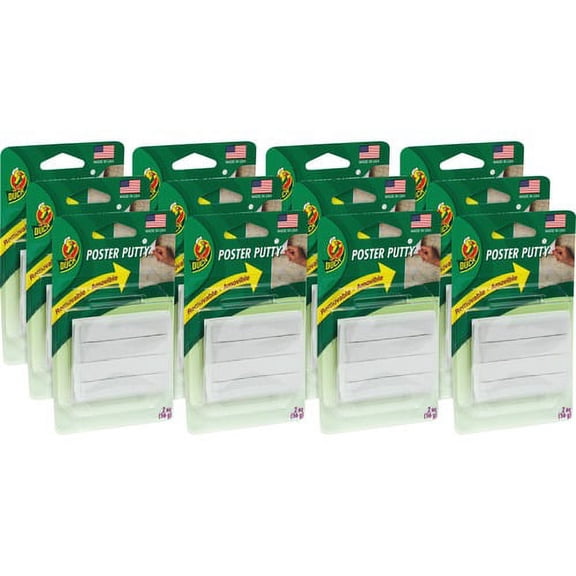 Duck Brand Poster Mounting Putty - 12 / Carton - 4 Per Pack - White | Bundle of 10 Cartons