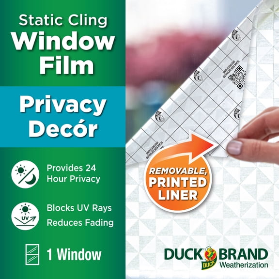 Duck Brand Privacy Decor UV Window Film - Frosted Prism, 1 pk., 36 in. x 78 in.