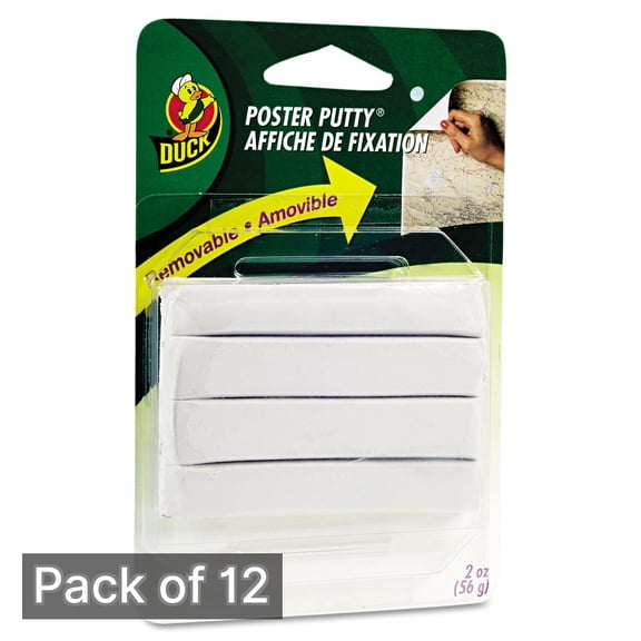 Duck Brand Removable Mounting Poster Putty, 2 oz (Pack of 12)