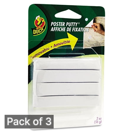 Duck Brand Removable Mounting Poster Putty, 2 oz (Pack of 3)