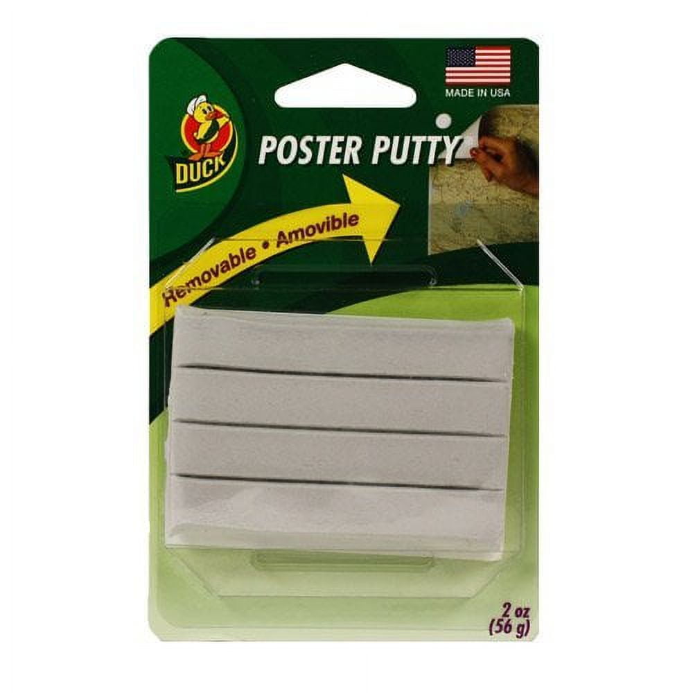 Duck Brand Poster Mounting Putty - 12 Packs - Non-Toxic, Removable, Reusable - 48 / Carton - 4 Strips/Pack - White | Bundle of 2 Cartons