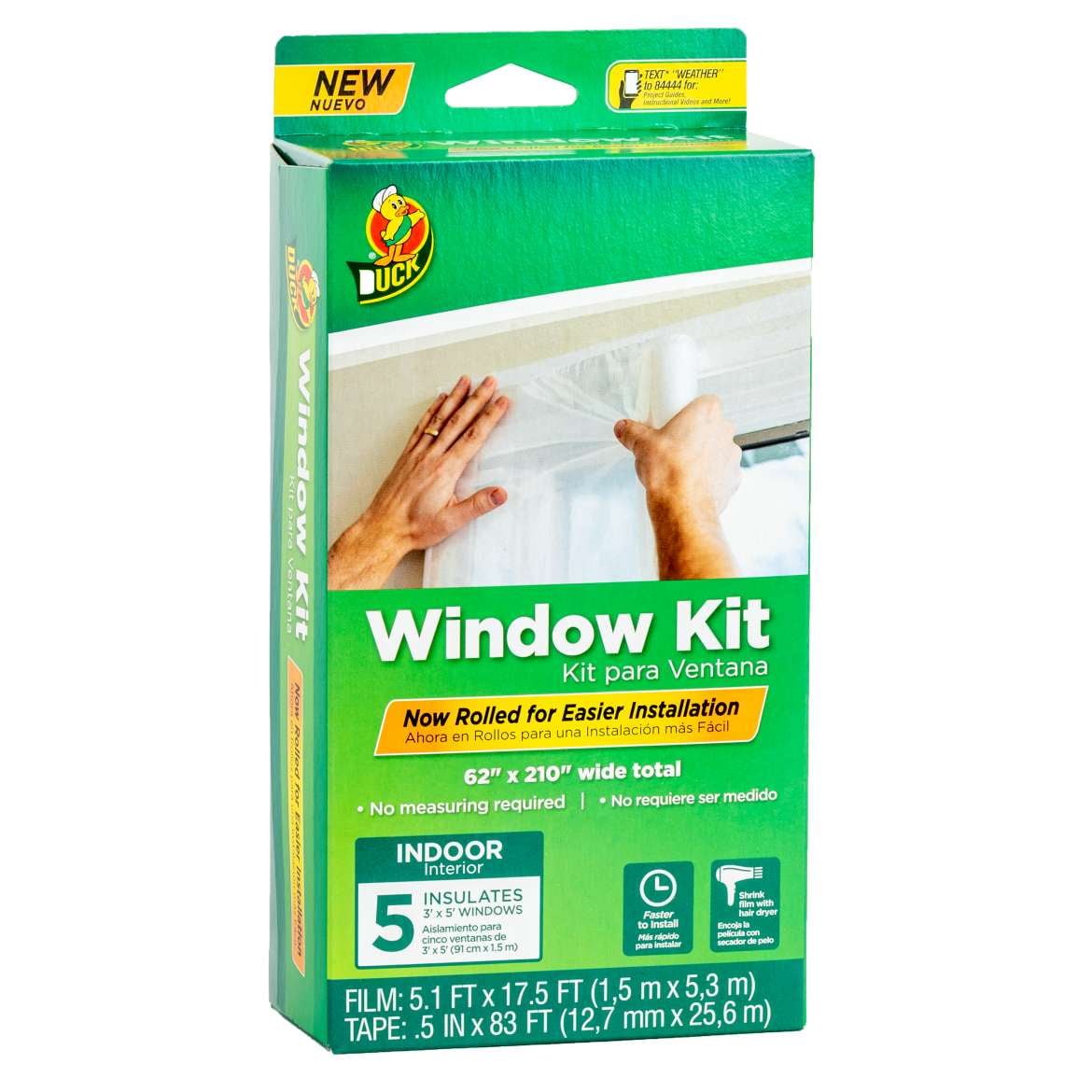 Duck Brand 62 in. x 420 in. Rolled Shrink Film Window Kit, Fits up