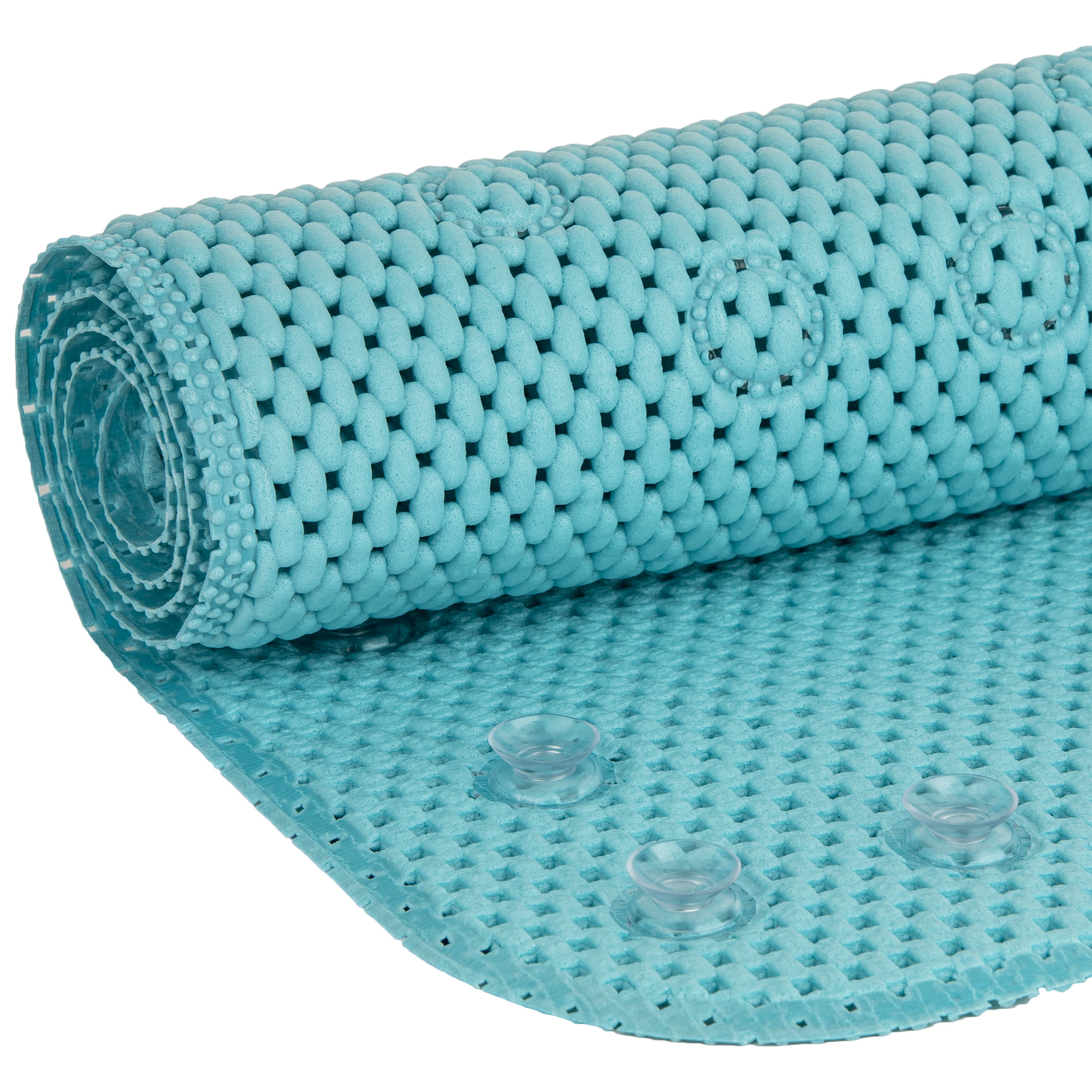 Clorox by Duck Brand Cushioned Foam Bathtub Mat, Non Slip Bath Mat with  Suction For Comfort and Safety, 17 x 36, Sky Blue, 2 Pack