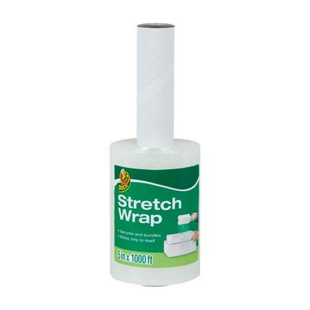 Duck Brand Stretch Wrap Film - Clear, 5 in. x 1,000 ft.