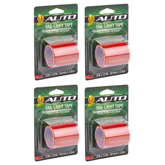 Duck Brand Tail Light Tape [Translucent]: 2 in. x 6 ft. (Red) [4-pack]