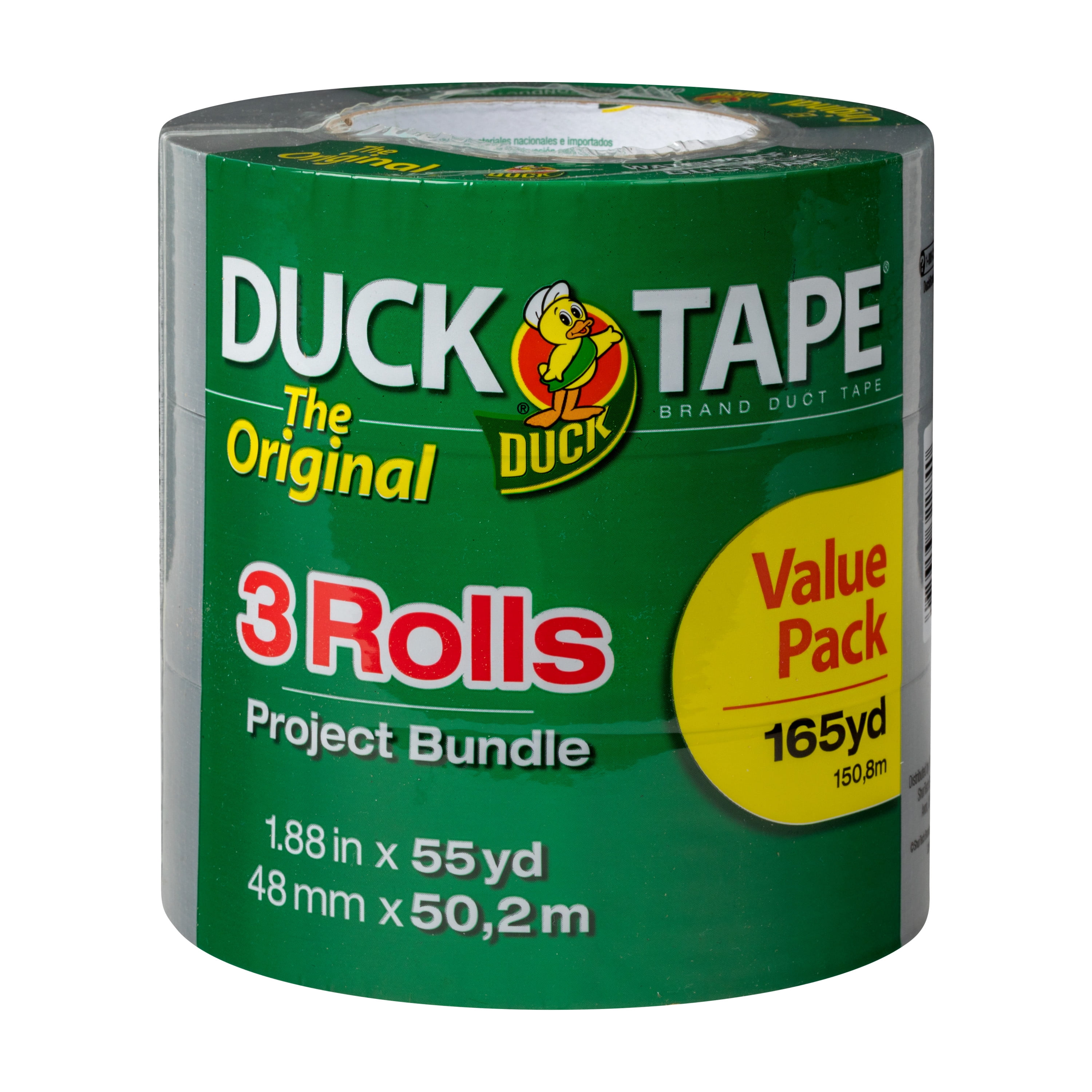 Duck Color Duct Tape 3-Pack, 1.88 Inches x 30 Yards, 90 Yards Total, 3-Roll Pack, White, 3 Piece (242912)