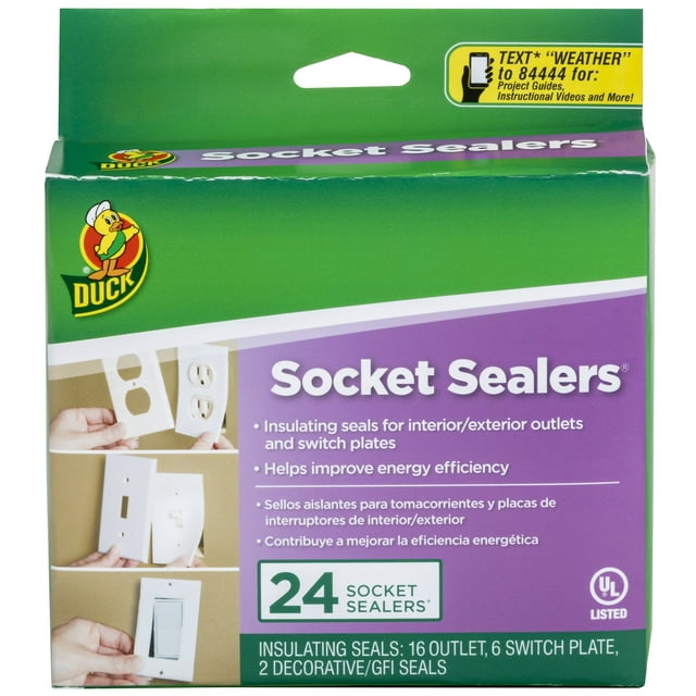 Duck Brand White Foam Insulating Seal Socket Sealers, 2 Pack