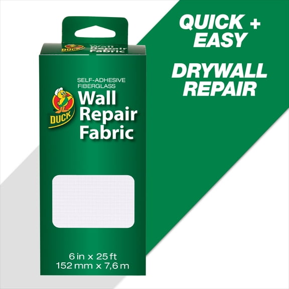 Duck Brand White Wall Repair Fabric Patch, 6 in. x 25 ft.