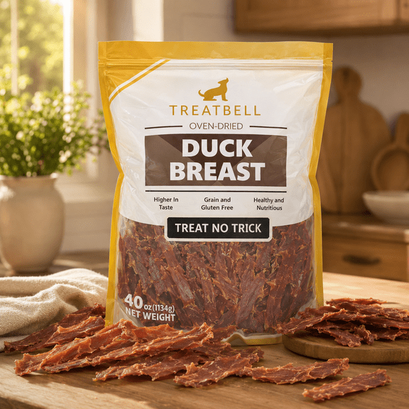 Duck Breast Jerky Dog Treats, 2.5 LB REAL Duck Meat with Chewy Texture - High Protein Training Aid & Meal Topper for Medium-Large Dogs, Supports Dental Health & Lean Muscle