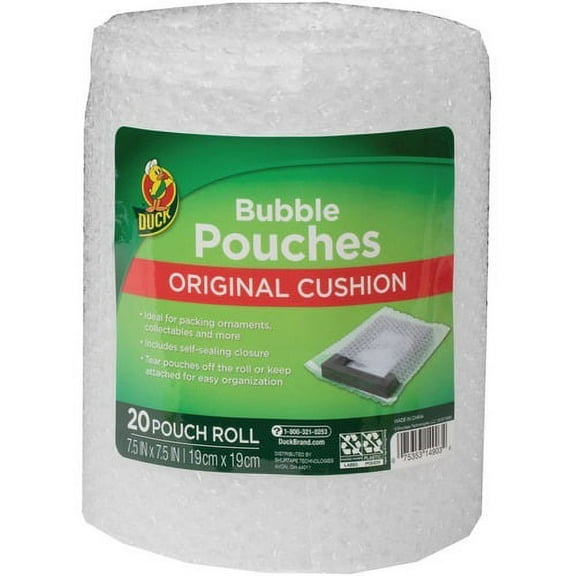 Duck Bubble Pouch Mailers 7.50" Width - Self-sealing, Moisture Proof, Easy to Use - Clear