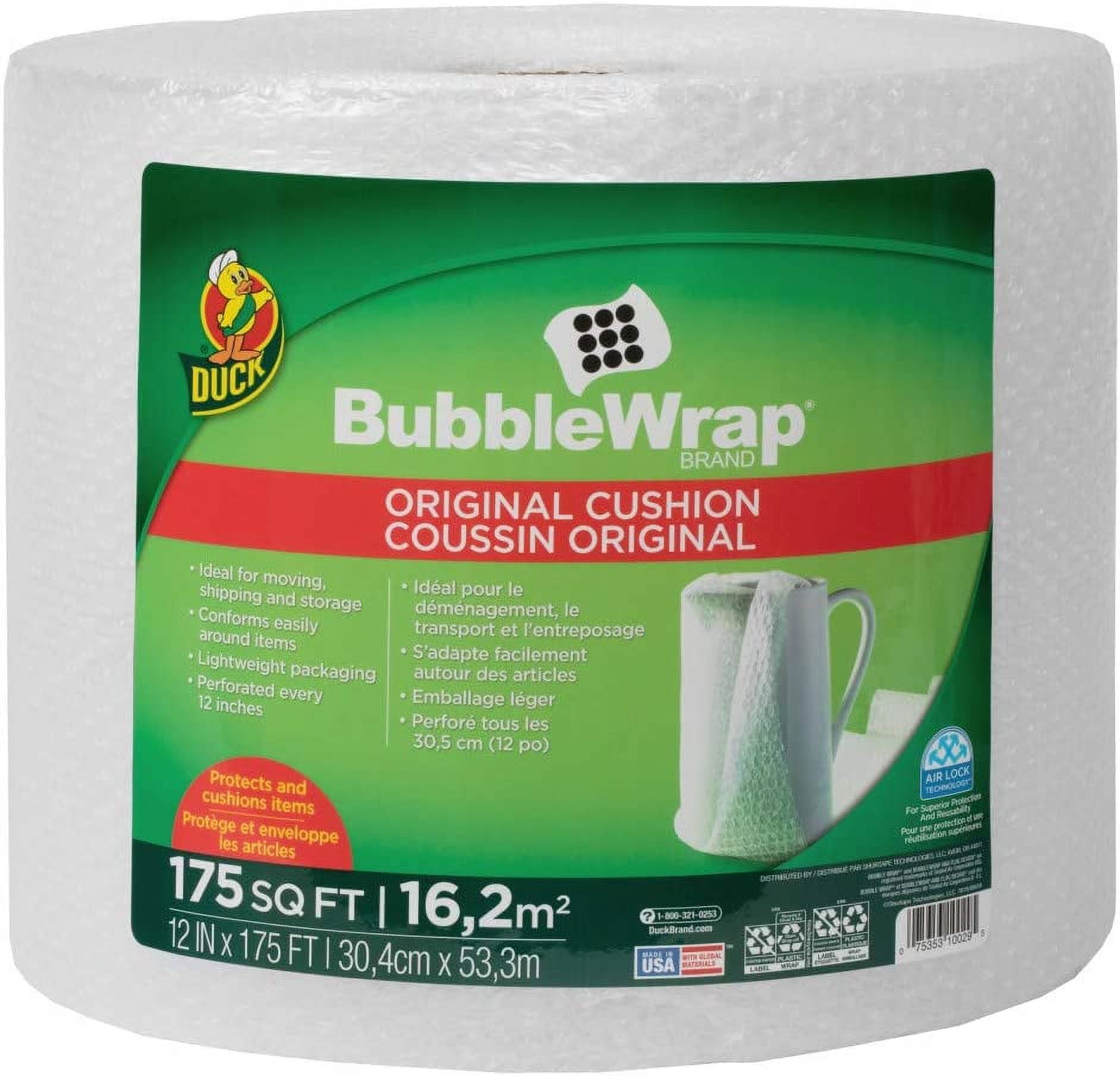 DFEND Brand, 12 in. x 250 ft. Bubble Cushion Roll, Bubble Wrap, Clear, 1  Roll Model # DF1001 