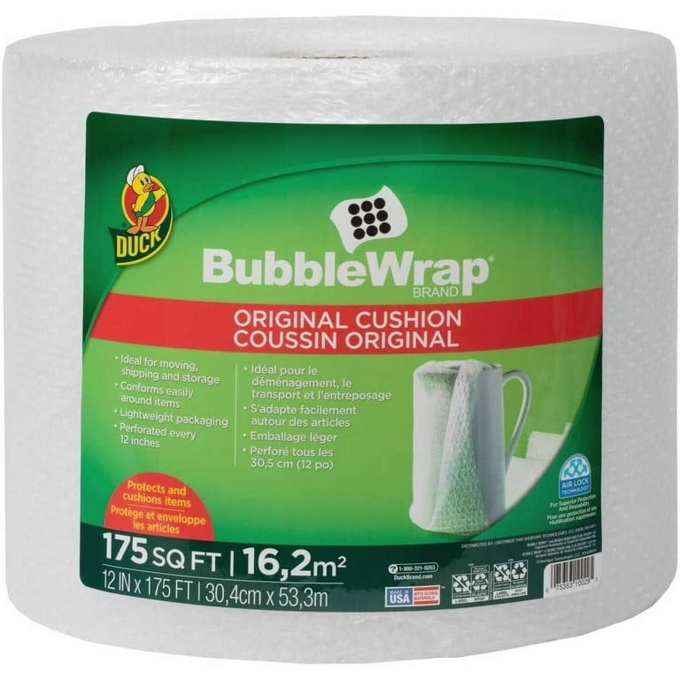 Duck Brand Bubble Wrap Roll Original Bubble Cushioning 12 x 175