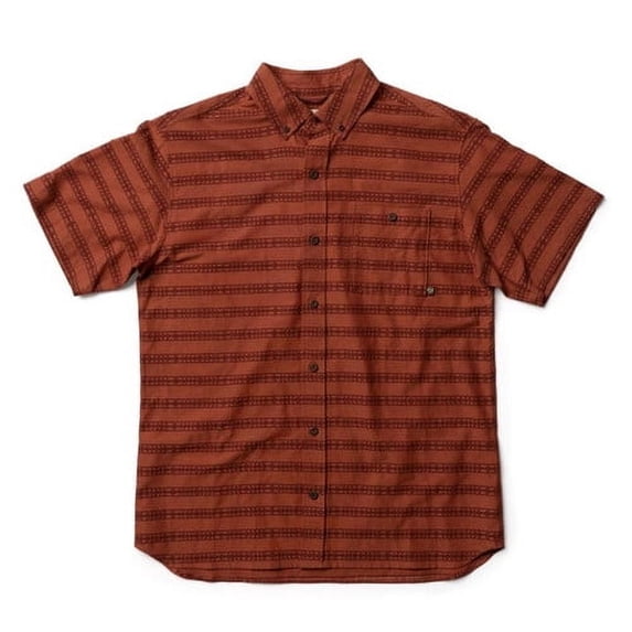Duck Camp Daily Grind Fish Bone Shirt - Short Sleeve - Rust Brown