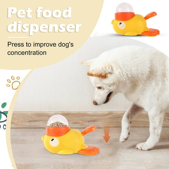 Duck Cat Treat Dispenser - Duck Treat Dispenser for Cats, Interactive Dog Cat Food Dispensers Toy for Dogs and Cats (Yellow)