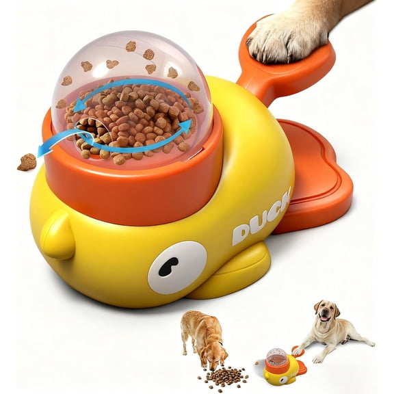 Duck Cat Treat Dispenser, Interactive Puzzle Feeder with Slow Eating Design, Mentally Stimulating Enrichment Toy for Kittens & Cats