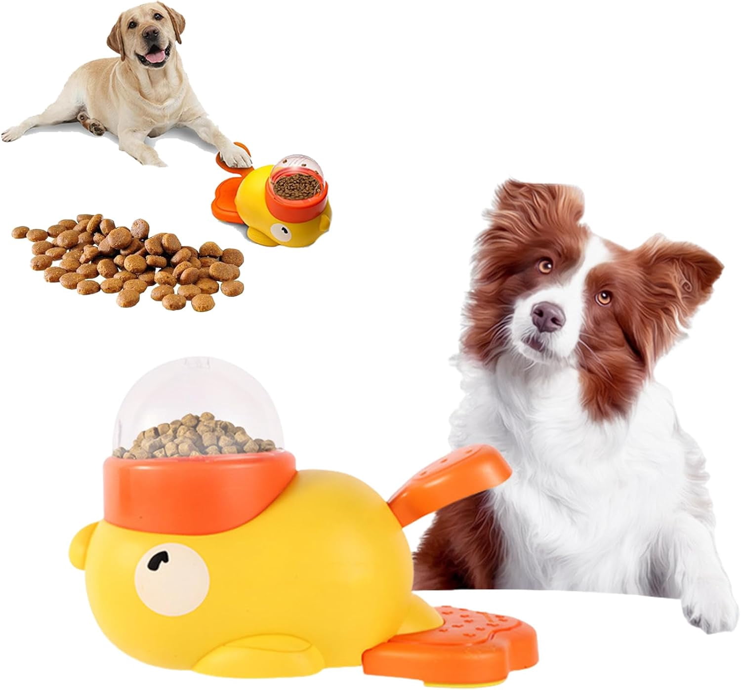 Duck Cat Treat Dispenser, Little Yellow Duck Cat Toy Treat Feeder, Cat Treat Dispenser Toy Interactive, for Small Medium Dogs and Cats, IQ Training and Exercise Small Animal Bowls