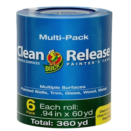 Duck Clean Release 0.94 in. x 60 yd. Blue Painter's Tape, 6 Pack