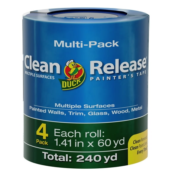 Duck Clean Release 1.41 in. x 60 yd. Blue Painter's Tape, 4 Rolls