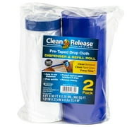 Duck Clean Release Pre-Taped Drop Cloths, 4 ft. x 90 ft., Clear, 2 Pack