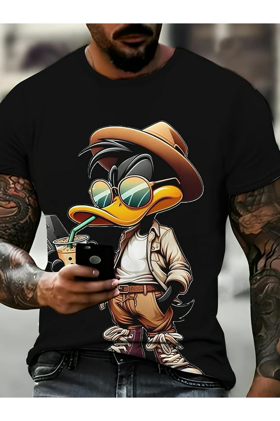 Duck Clothing Trend Fashion 3D Printed T-Shirt New Short Sleeved Summer Men'S Clothing