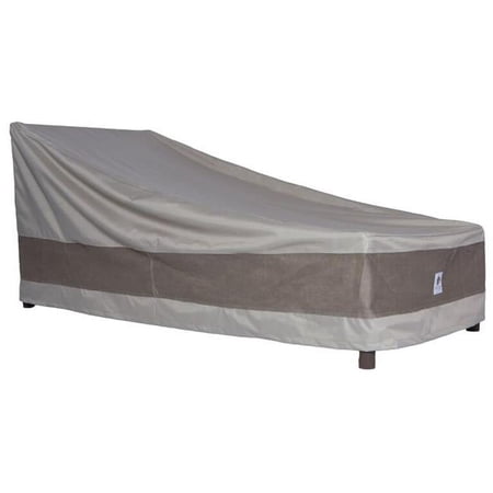 Duck Covers 74 in. Duck Covers Elegant Patio Chaise Lounge Cover - Swiss Coffee