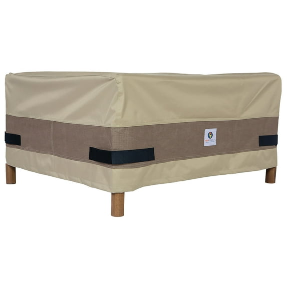 Duck Covers Elegant Square Ottoman Cover - Water Resistant Outdoor Furniture Cover, 40"L x 40"W x 24"H, Swiss Coffee