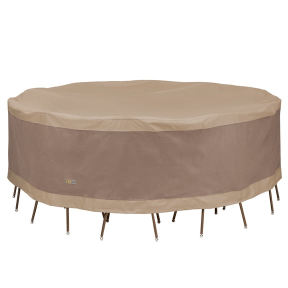Duck Covers Elegant Waterproof 108 Inch Round Patio Table & Chair Set Cover