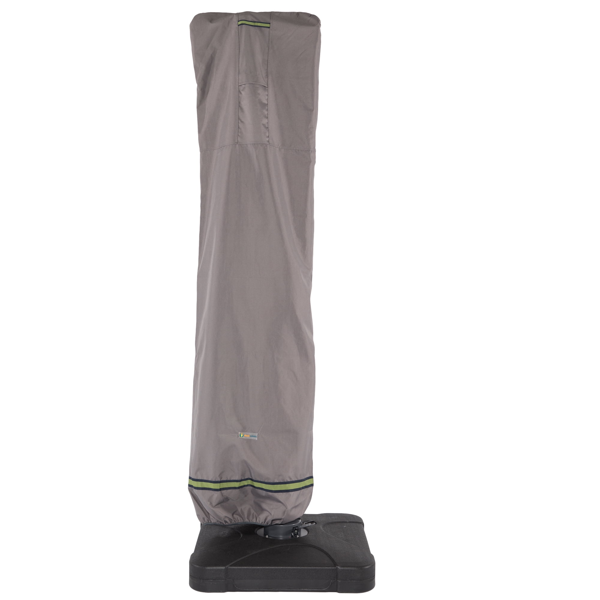 Gray Waterproof Patio Offset Umbrella Cover with Installation Pole