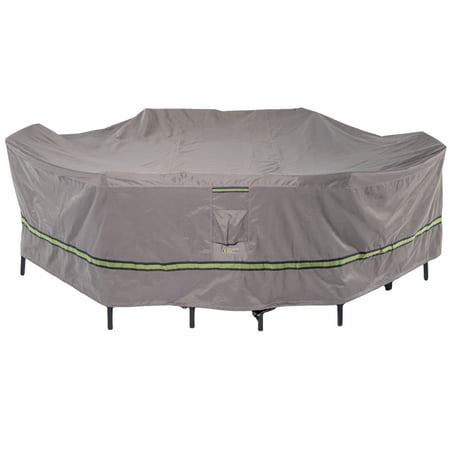 duck covers soteria rainproof 109 in. l rectangular/oval patio table with chairs cover