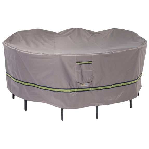 Duck Covers Soteria Waterproof 90 Inch Round Patio Table with Chairs Cover