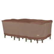 Duck Covers Ultimate Waterproof 109 Inch Rectangular/Oval Patio Table with Chairs Cover