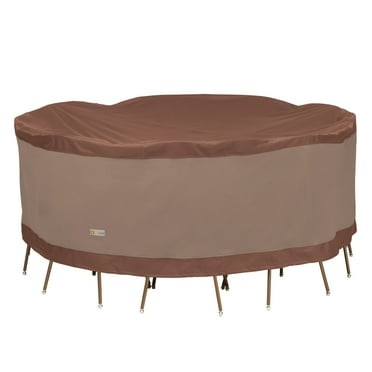 Duck Covers Ultimate Waterproof 76 Inch Round Patio Table & Chair Set Cover