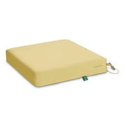 Duck Covers Weekend Water-Resistant 17 x 17 x 3 Inch Outdoor Dining Seat Cushion, Straw
