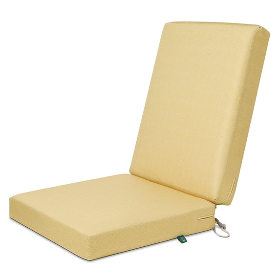 Duck Covers Weekend Water-Resistant 44 x 20 x 3 Inch Outdoor Dining Chair Cushions, Straw