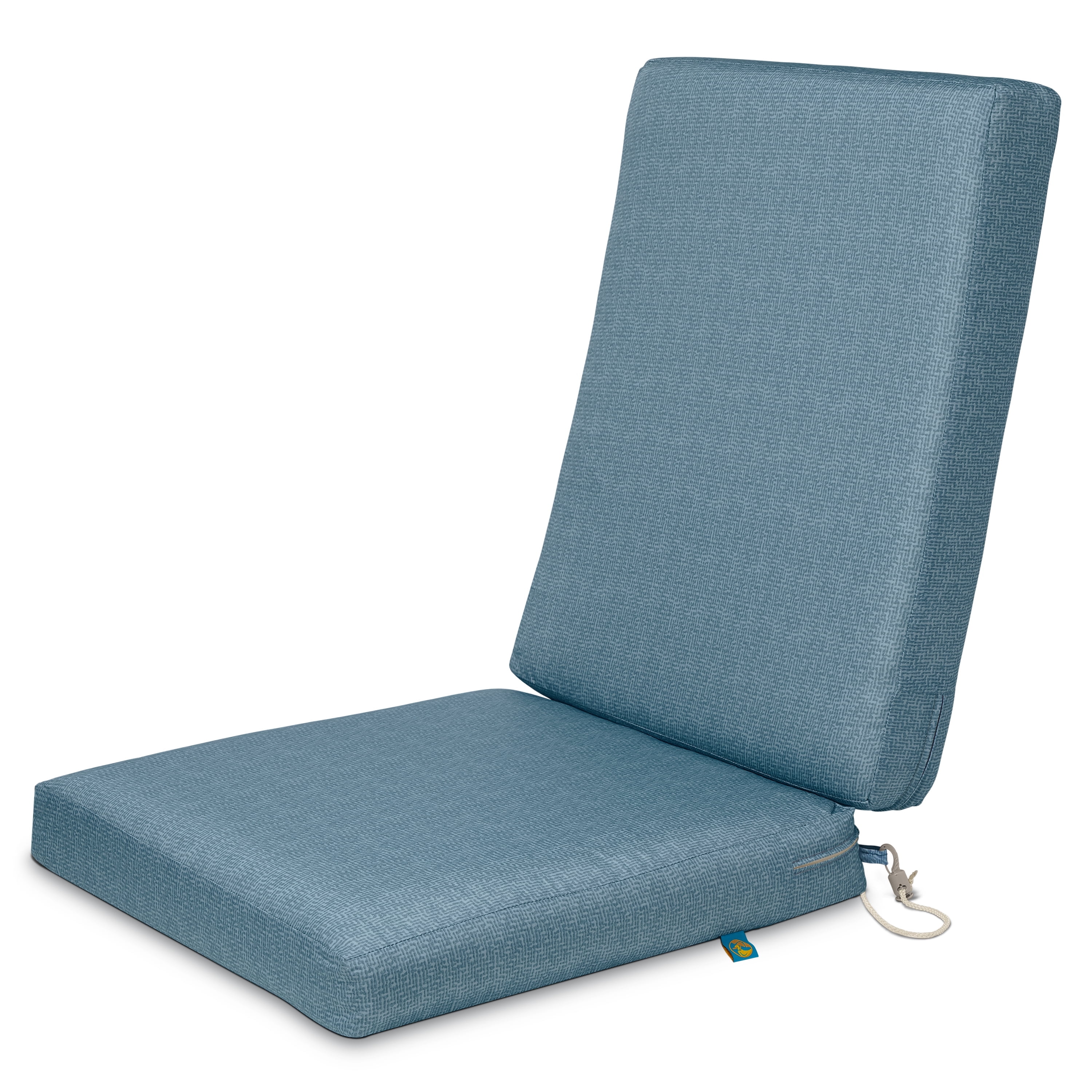 Duck Covers Weekend Water-Resistant Outdoor Dining Chair Cushions, 44 x 20 x 3 inch, Blue Shadow