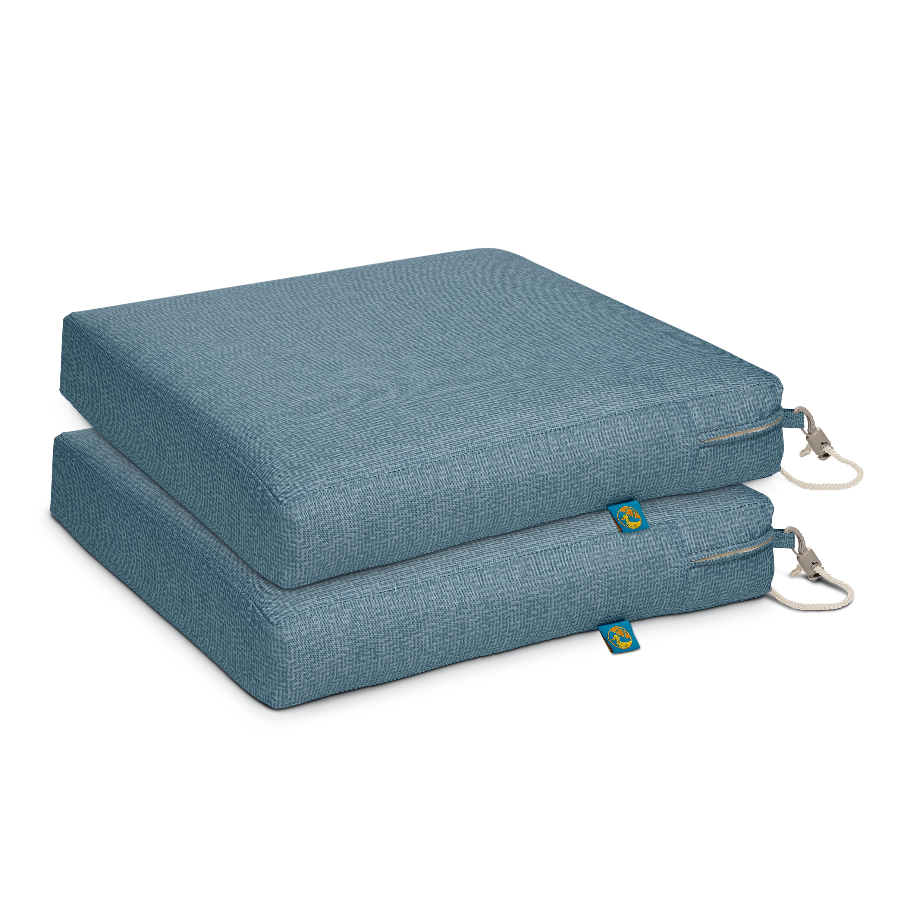 Blue Shadow Water-Resistant Outdoor Dining Chair Cushion 17x17