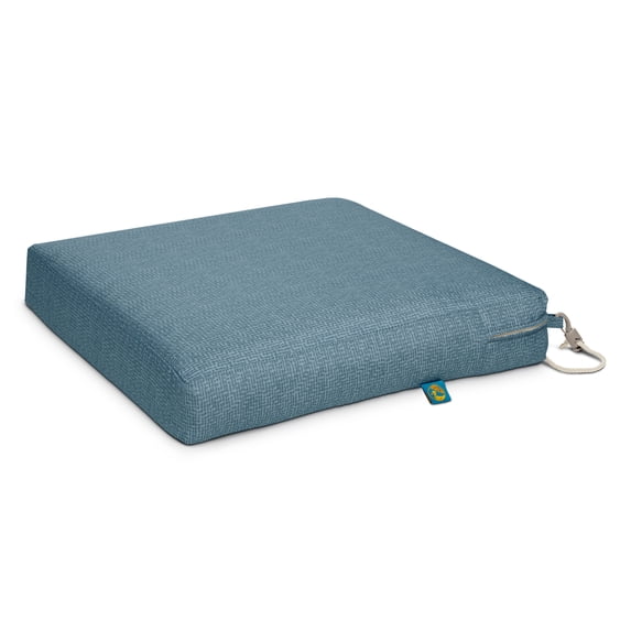 Duck Covers Weekend Water-Resistant Outdoor Dining Seat Cushion, 19 x 19 x 3 inch, Blue Shadow
