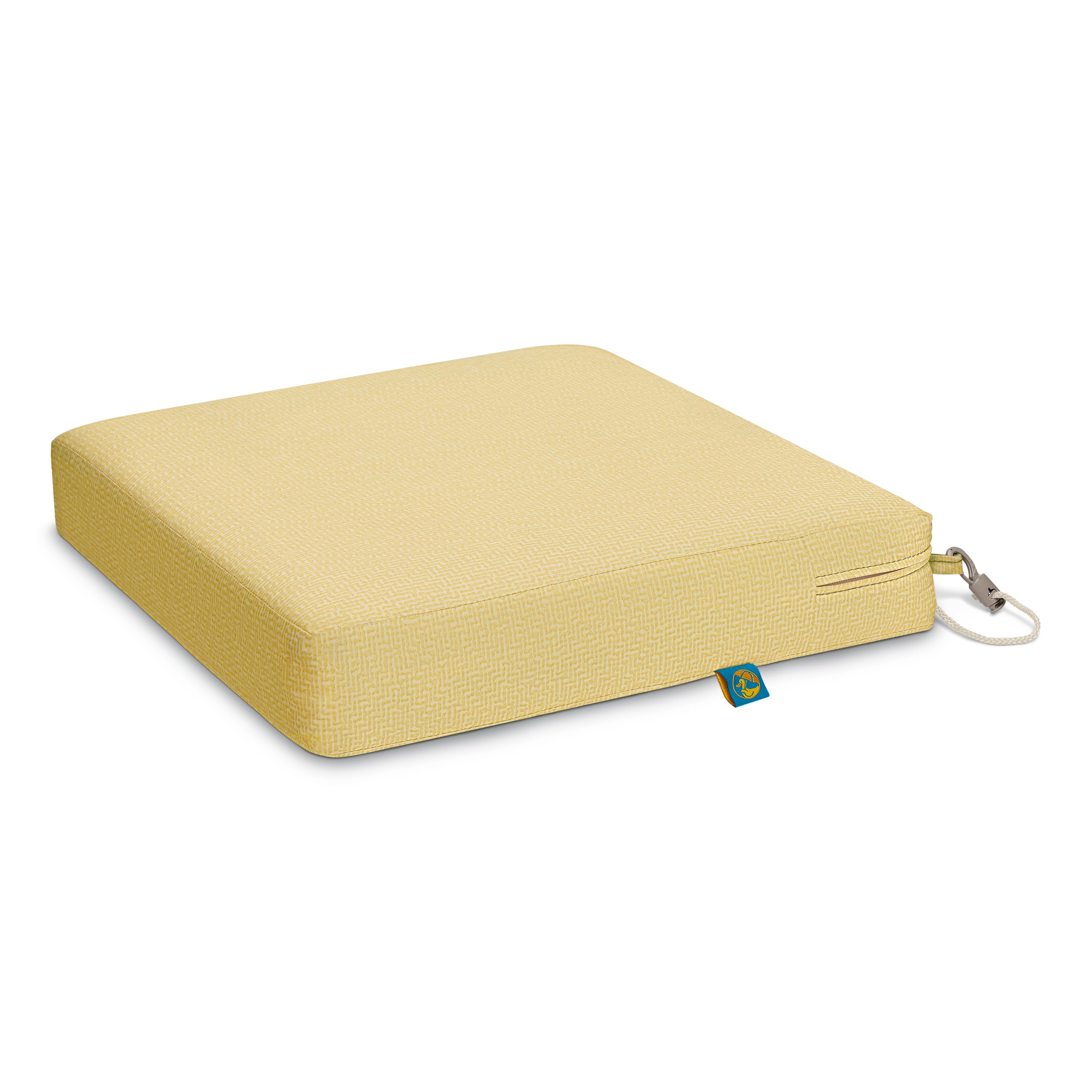 Duck Covers Weekend Water-Resistant Outdoor Dining Seat Cushion, 21 x 21 x 3 inch, Straw