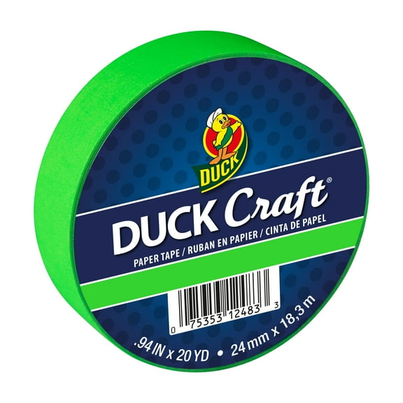 Duck Craft Paper Tapes - Neon Green, 20 Yards