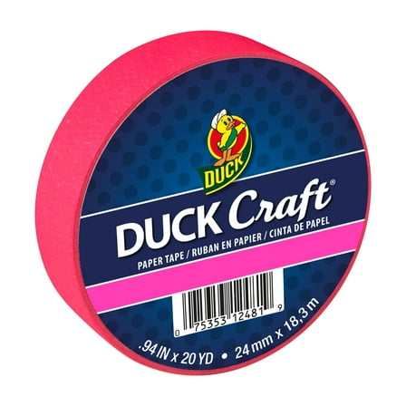 Duck Craft Paper Tapes - Neon Pink, 20 Yards