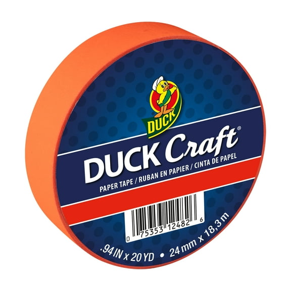 Duck Craft Paper Tapes - Neon Red-Orange, 20 Yards