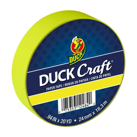 Duck Craft Paper Tapes - Neon Yellow, 20 Yards