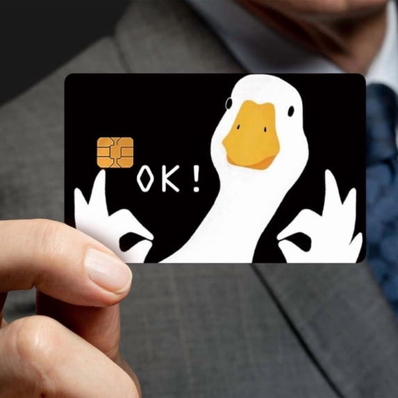 Duck Credit Card Skin Cover, Aesthetic Funny Ducks Debit Cards Sticker,Personalized Stocking Stuffers Gift for Ducks Lovers (4 Pack)