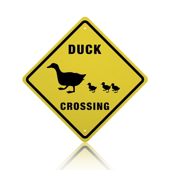 Duck Crossing Sign 10x10 inch 40 Mil Aluminum Animal Caution Signs Protect Duck UV Protected Reflective Waterproof Black Text with Yellow