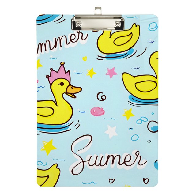 Duck with Crown Bubbles Summer Acrylic Clipboard Drawing Board Sketch