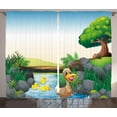 thumbnail image 1 of Ambesonne Duck Curtains 2 Panel Set, Cartoon Farm Animals, 108" x 84", Multicolor, 1 of 3
