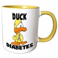 thumbnail image 1 of 3drose, Duck Diabetes Awareness Ribbon Cause Design, 15oz Two-tone Yellow Mug, 1 of 6