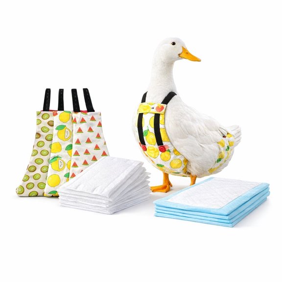 Duck Diaper Care Kit for Ducks and Chickens, Reusable Duck Diapers with Disposable Liners and Absorbent Pads, Indoor Poultry Daily Care Set