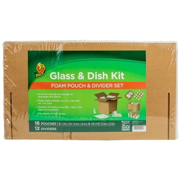 Duck Dish and Glass Moving Kit, 16 Pouches and 12 Corrugate Dividers (Box Not Included)