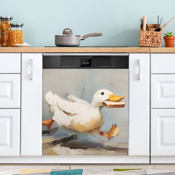 Duck Dishwasher Magnet Cover Reuseable Refrigerator Magnet Cover Decal Kitchen Fridge Microwave Stickers Hoilday Party Decor 23 x 26 inch